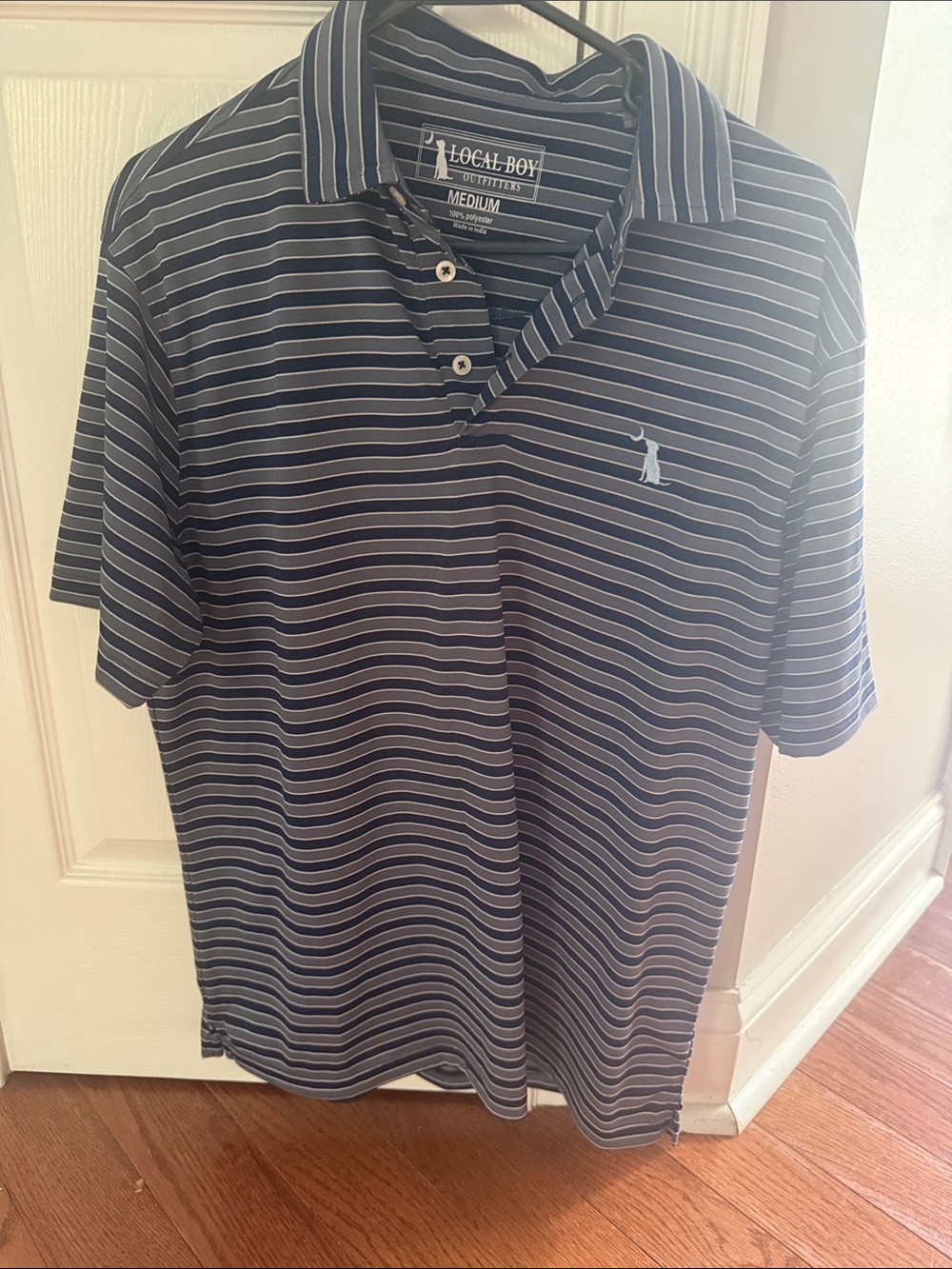 Local Boy Outfitters Men’s Navy & White Striped Polo Shirt